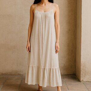 NWT White Waves Women's Maxi Dress White Size S/M White Stripes